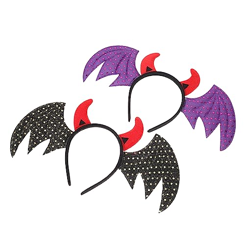 Healvian 2 Stück Halloween Haarreif mit Pailletten Fledermausflügeln und Hörnern Verstellbares Stirnband für Kostüm Karneval Party Halloween Foto Einheitsgröße Schwarzes und Design Healvian 2 Stück Halloween Haarreif mit Pailletten Fledermausflügeln und Hörnern Verstellbares Stirnband für Kostüm Karneval Party Halloween Foto Einheitsgröße Schwarzes und Design von Healvian