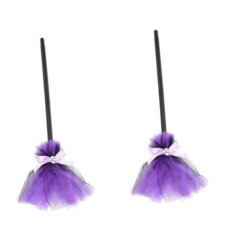 Healvian 2 Stück Halloween Hexenbesen Cosplay Kostümbesen Langlebig und Sicher für Halloween Partys Bühnenauftritte Maskeraden und Dekoration Perfektes für Freunde von Healvian