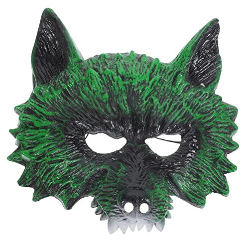 Healvian 2 Stück Halloween Wolf Maske Gruselig Cosplay Tiermaske Für Party Karneval Kostümball Halloween Ornament Grün Realistische Verkleidung von Healvian