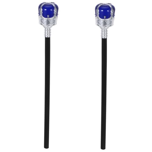 Healvian 2 Stück Königlicher Zauberstab für Halloween Cosplay Requisite Blauer und Silberner Königshandstock Accessoire für Rollenspiele Karneval und Halloween Healvian 2 Stück Königlicher Zauberstab für Halloween Cosplay Requisite Blauer und Silberner Königshandstock Accessoire für Rollenspiele Karneval und Halloween von Healvian