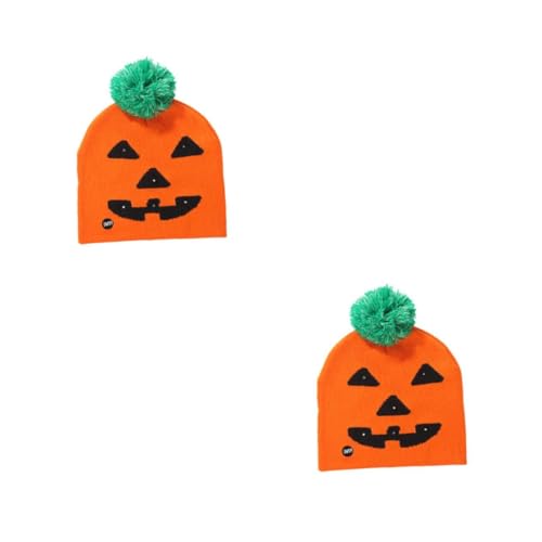 Healvian 2 Stück Kürbishut Halloween-Beleuchtungshut Hüte für gestrickte Mützen Halloween-Mütze Halloween leuchtender Hut Beleuchtungskappe Orange Healvian 2 Stück Kürbishut Halloween-Beleuchtungshut Hüte für gestrickte Mützen Halloween-Mütze Halloween leuchtender Hut Beleuchtungskappe Orange von Healvian
