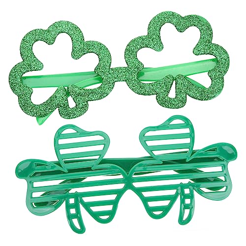 Healvian 2 Stück Lustige Kleeblatt Brillen für Patrick's Day Party Kreative Kostümaccessoires für Erwachsene Foto Requisiten für Feierliche Anlässe von Healvian