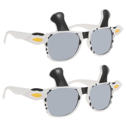 Healvian 2 Stück Lustige Kuhbrille Teiliges aus Strapazierfähigem PC Material Auffällige Große Augenbrille für Kuh Kostüm Geeignet für Halloween Fasching Themenpartys und Cow Cosplay von Healvian