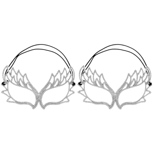 Healvian 2 Stück Rhinestone Maske für Halloween Halbmaske mit Strass für Kostüm Partys und Maskenball Komfortabel und Sicher für Festliche Anlässe von Healvian