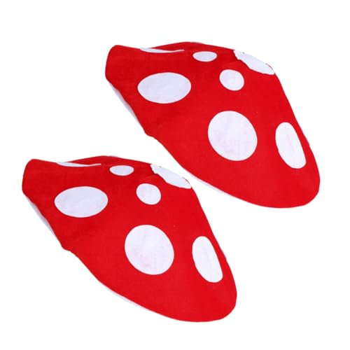 Healvian 2 Stück Rote Pilz Mütze Erwachsene Unisex Weiche Stoff Kappe für Halloween Fasching Cosplay Karneval Kostüm Party Accessoire Verstellbar Vielseitig von Healvian