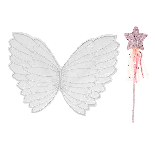 Healvian 2 Stück Schmetterling Engelsflügel Cosplay-flügel Kinderflügel Zauberstab Engel Cosplay-accessoire Party-flügel-kostüm Requisiten Für Kinderflügel Kinderpartyzubehör Stoff von Healvian