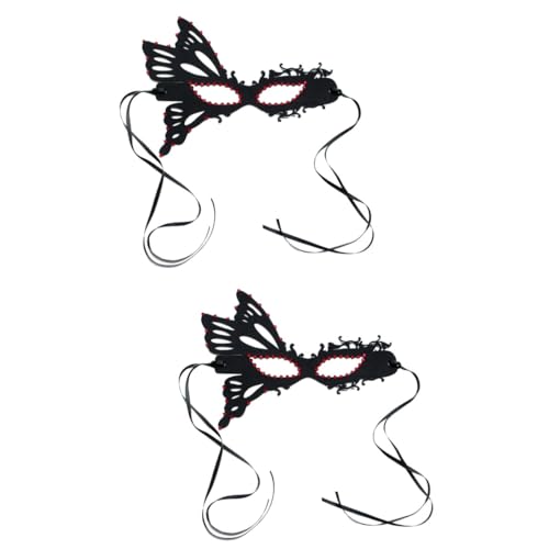 Healvian 2 Stück Schmetterling Maske mit Strass für Halloween Halbgesichts Maske für Cosplay und Maskerade und Leicht für Partys und Kostümfeiern von Healvian