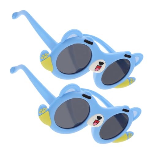 Healvian 2 Stück Sonnenbrille Hundemotiv UV Schutz Strapazierfähig Leicht zu Reinigen für Party Foto Requisiten Jungen Mädchen Modisch Verspieltes Design von Healvian