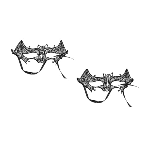 Healvian 2 Stück Spitzenmaske Spitze machen Halloween -Masken Halloween-Gesichtsmaske Maske für Masken Halloween-Augenmasken für Erwachsene Schwarz Healvian 2 Stück Spitzenmaske Spitze machen Halloween -Masken Halloween-Gesichtsmaske Maske für Masken Halloween-Augenmasken für Erwachsene Schwarz von Healvian