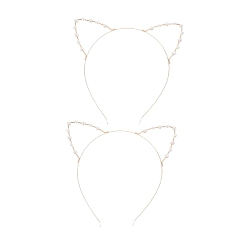 Healvian 2 Stück Stirnband süße Katzenohr -Kopfschmuck Stirnbänder für Frauen Stilvolles Haarband Haarschmuck mit Perlen verzierte Haarbänder Haarzubehör für Frauen Plastik Golden Healvian 2 Stück Stirnband süße Katzenohr -Kopfschmuck Stirnbänder für Frauen Stilvolles Haarband Haarschmuck mit Perlen verzierte Haarbänder Haarzubehör für Frauen Plastik Golden von Healvian