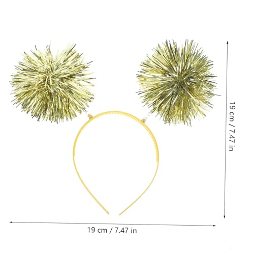 Healvian 2 Stück Teiliges Leichtes Pom Pom Haarband für Glänzendes Tinsel Stirnband in Gold Bequemer Karneval Kopfschmuck für Partys Cosplay und Festliche Anlässe von Healvian