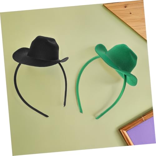 Healvian 2 Stück Teiliges Mini-cowboyhut Haarreif Leichtes Western Party Accessoire für Damen und Mädchen Bequemes Langlebiges Design als Festliches Kopfschmuck für Halloween Geburtstag von Healvian