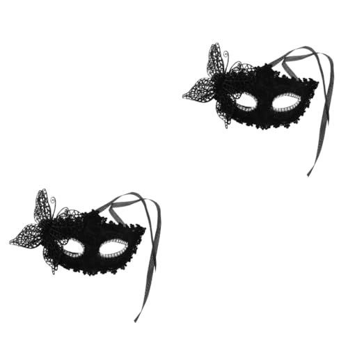 Healvian 2 Stück Venezianische Halbmaske für Damen Karnevalsmaske mit Seitlichem Schmetterlingsdesign Maske für Halloween Maskeraden und Festliche Anlässe Leicht und zu Tragen von Healvian
