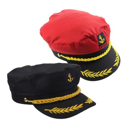 Healvian 2 Stück Verstellbare Matrosenmütze für Erwachsene Atmungsaktiv und Komfortabel Klassisches Schwarz rot Design für Partys Cosplay und Nautische Themenveranstaltungen Healvian 2 Stück Verstellbare Matrosenmütze für Erwachsene Atmungsaktiv und Komfortabel Klassisches Schwarz rot Design für Partys Cosplay und Nautische Themenveranstaltungen von Healvian