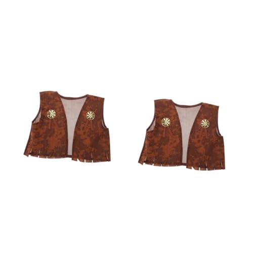 Healvian 2 Stück Western Cowboy Weste für Rollenspiel Kostüm für Halloween und Partys S Hautfreundlichem Material Auffälliges Design für Verkleidete Anlässe Healvian 2 Stück Western Cowboy Weste für Rollenspiel Kostüm für Halloween und Partys S Hautfreundlichem Material Auffälliges Design für Verkleidete Anlässe von Healvian