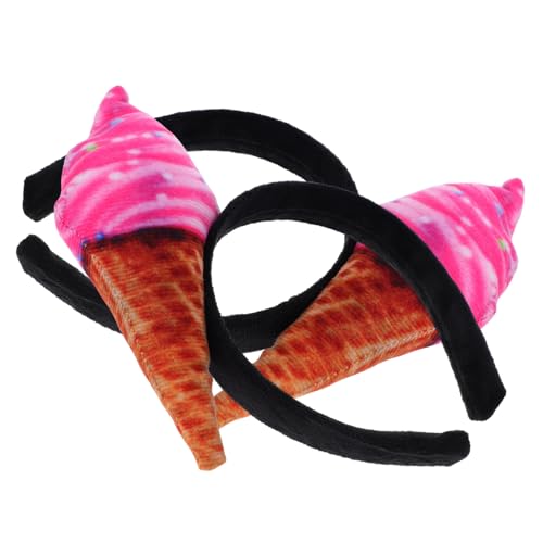 Healvian 2 x Eiscreme-Stirnband, lustiger Simulations-Eiscreme-Kopfschmuck, Eiskegel-Haarband, Kostüm-Party-Kopfschmuck Healvian 2 x Eiscreme-Stirnband, lustiger Simulations-Eiscreme-Kopfschmuck, Eiskegel-Haarband, Kostüm-Party-Kopfschmuck von Healvian