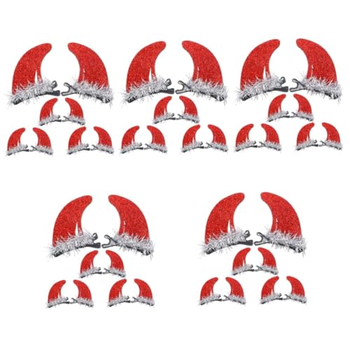 Healvian 20 Paare Rote Teufelshörner Haarclips Halloween Haarschmuck für für Cosplay und Kostümpartys Leicht und Haarschonend von Healvian