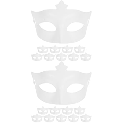 Healvian 20 Stck. Weiße Diy Halbgesichtsmaske für Karneval Cosplay und Halloween Leere Papiermaske Bemalen für Partys und Kreative Designs von Healvian