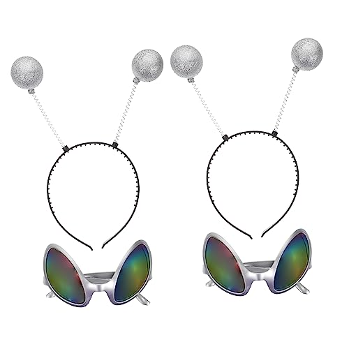 Healvian 2Sätze Kostüm Brille Lustige Partyaccessoires Mit Silberrahmen Bunten Linsen Für Erwachsene Für Fasching Halloween Kreative Feiern von Healvian