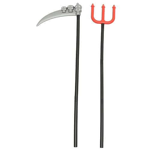 Healvian 2Stücke Halloween Cosplay Gehstock Requisite Roter Schädelsichel für Kostümparty Halloween Zubehör für Gruselige Looks Healvian 2Stücke Halloween Cosplay Gehstock Requisite Roter Schädelsichel für Kostümparty Halloween Zubehör für Gruselige Looks von Healvian