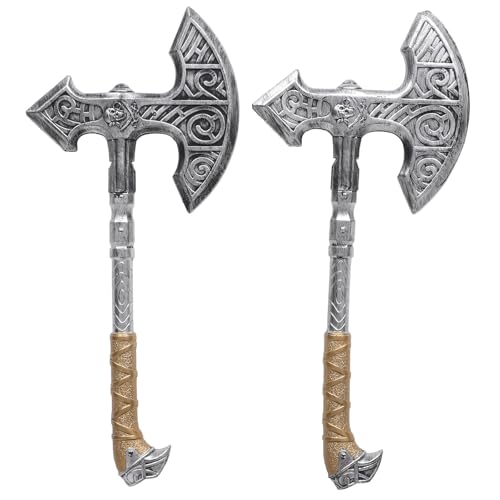 Healvian 2pcs Fisch Knochen Axt Spielzeug Kunststoff Axt Decor Halloween Zubehör Cosplay Requisiten von Healvian
