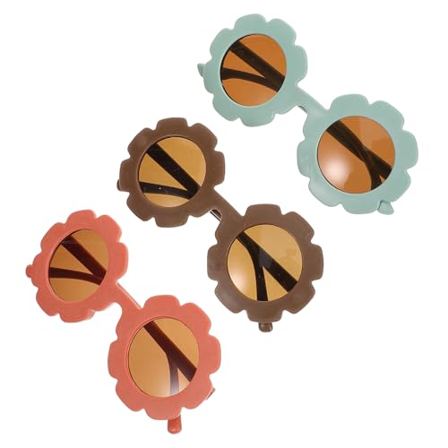 Healvian 3 Paare Sonnenblumen Sonnenbrille Uv Schutz Bruchsicher Dekorative Sonnenbrillen für Partys Festivals und Geburtstagsfeiern für Mädchen und Jungen von Healvian