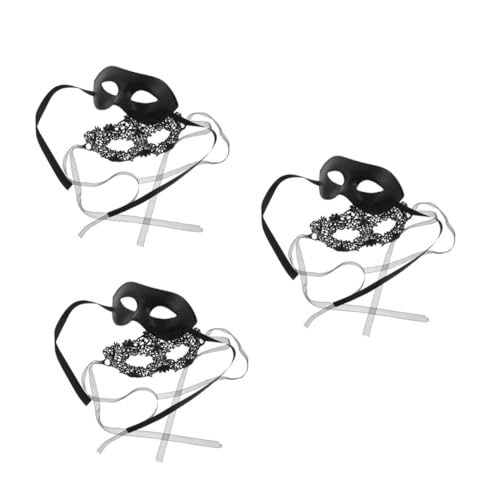 Healvian 3 Sätze Halloween Halbgesichts Spitzenmasken Vintage Masquerade Masken für Damen Herren Konturierte Vielseitig für Karneval Ball Kostüm Prom und Party Healvian 3 Sätze Halloween Halbgesichts Spitzenmasken Vintage Masquerade Masken für Damen Herren Konturierte Vielseitig für Karneval Ball Kostüm Prom und Party von Healvian