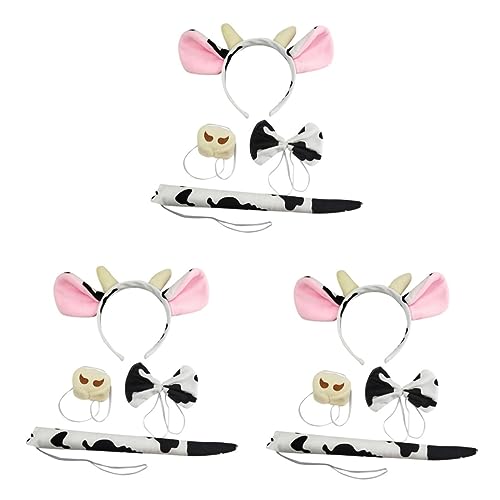Healvian 3 Sätze Halloween Kuhkostüm Stirnband mit Hörnern Tierkopf Verkleidung Kostüm Zubehör für Karneval und Party Healvian 3 Sätze Halloween Kuhkostüm Stirnband mit Hörnern Tierkopf Verkleidung Kostüm Zubehör für Karneval und Party von Healvian