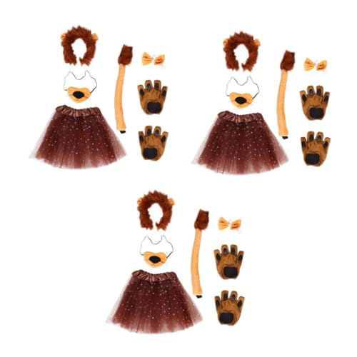 Healvian 3 Sätze Löwenkostüm Set für Teiliges Cosplay Kit mit Löwenkopfband Rock und Lustige Tierkostüme für Karneval Halloween und Partys Lebhafte Tier Accessoires Healvian 3 Sätze Löwenkostüm Set für Teiliges Cosplay Kit mit Löwenkopfband Rock und Lustige Tierkostüme für Karneval Halloween und Partys Lebhafte Tier Accessoires von Healvian