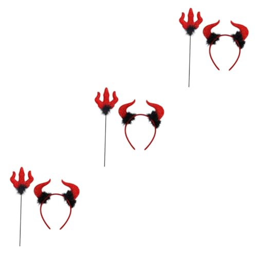 Healvian 3 Sätze Teufel Kostümset mit Hörnern und Teiliges Halloween Cosplay Zubehör für Partys und Rollenspiele Teufelshaarreif und Teufelshandstock Healvian 3 Sätze Teufel Kostümset mit Hörnern und Teiliges Halloween Cosplay Zubehör für Partys und Rollenspiele Teufelshaarreif und Teufelshandstock von Healvian