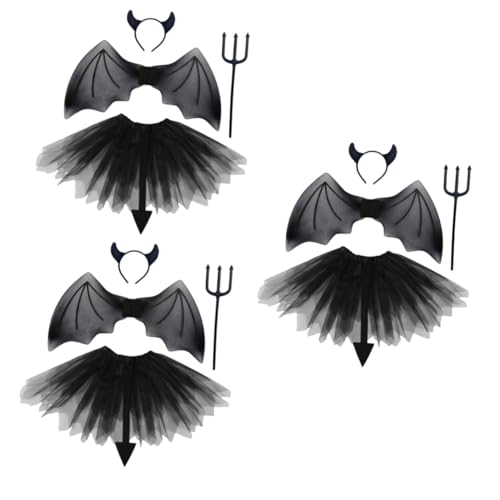 Healvian 3 Sätze Teufelskostüm Teilig Leichte Cosplay Flügel Haarreif Rock Halloween Party Verkleidung Healvian 3 Sätze Teufelskostüm Teilig Leichte Cosplay Flügel Haarreif Rock Halloween Party Verkleidung von Healvian
