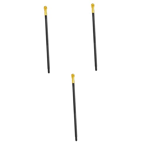 Healvian 3 Stck. Halloween Cosplay Kostüm Schädel Dreiteiliger Goldener Skeleton Stab Magischer Gehstock für Theater und Geburtstagspartys Robustes Halloween Accessoire von Healvian