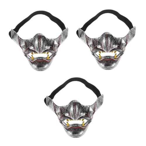 Healvian 3 Stück Demon Samurai Prajna Halbgesichtsmaske für Halloween Gruselige Cosplay Requisite mit Detailliertem Design Vielseitig für Kostümpartys und Themen Events Robuste Healvian 3 Stück Demon Samurai Prajna Halbgesichtsmaske für Halloween Gruselige Cosplay Requisite mit Detailliertem Design Vielseitig für Kostümpartys und Themen Events Robuste von Healvian