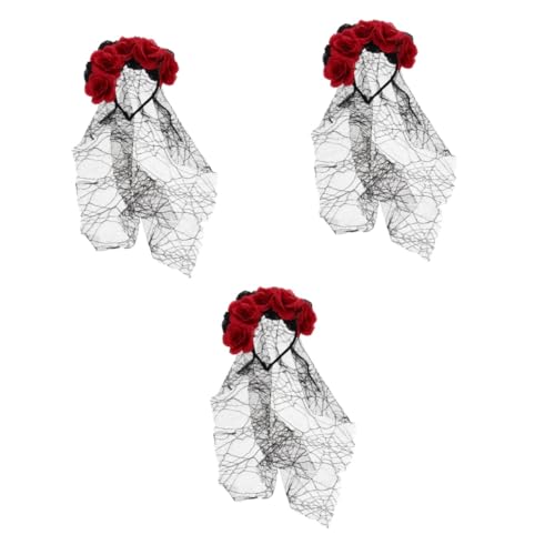 Healvian 3 Stück Halloween Blumen Haarreif mit Schleier Schwarzes Bat Kopfschmuck für Kostümpartys und Halloween Events als und Kreatives Accessoire für Frauen Healvian 3 Stück Halloween Blumen Haarreif mit Schleier Schwarzes Bat Kopfschmuck für Kostümpartys und Halloween Events als und Kreatives Accessoire für Frauen von Healvian