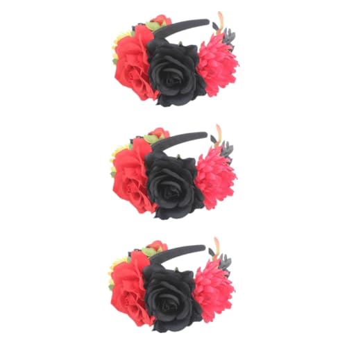 Healvian 3 Stück Halloween Haarreif Große Rosenblüte Schwarz Rot Party Haarschmuck Karneval Maske Kopfschmuck Langlebig für Fasching und Hochzeit Healvian 3 Stück Halloween Haarreif Große Rosenblüte Schwarz Rot Party Haarschmuck Karneval Maske Kopfschmuck Langlebig für Fasching und Hochzeit von Healvian