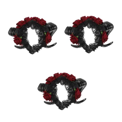 Healvian 3 Stück Halloween Haarreif mit Schafshörnern und Rosen Leichtes Hautfreundliches Kostüm Accessoire für Damen Bequemes Stirnband für Halloween Party Cosplay und Verkleidung Healvian 3 Stück Halloween Haarreif mit Schafshörnern und Rosen Leichtes Hautfreundliches Kostüm Accessoire für Damen Bequemes Stirnband für Halloween Party Cosplay und Verkleidung von Healvian
