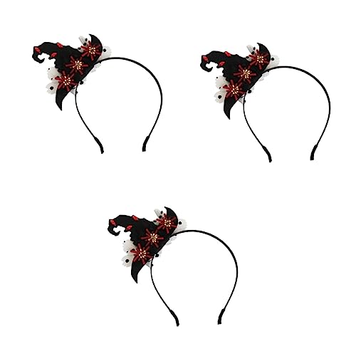 Healvian 3 Stück Halloween Hexenhut Stirnband Kopfschmuck aus Synthetischem und Leicht Rutschfest für Halloween und Weihnachtsfeiern Auffälliges Party Haaraccessoire für Damen Healvian 3 Stück Halloween Hexenhut Stirnband Kopfschmuck aus Synthetischem und Leicht Rutschfest für Halloween und Weihnachtsfeiern Auffälliges Party Haaraccessoire für Damen von Healvian