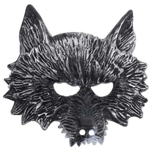 Healvian 3 Stück Halloween Horror Wolf Kopfmaske mit Langen Zähnen Silberner Cosplay Party Kostüm Requisite Gruselige Verkleidung für Halloween Deko und Karneval von Healvian