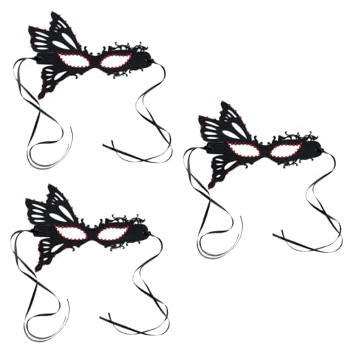 Healvian 3 Stück Halloween Maske Damen Rhinestone Glitzer Halbmaske Schmetterlingsmaske für Kostümparty und Maskerade für Halloween und Festliche Anlässe von Healvian