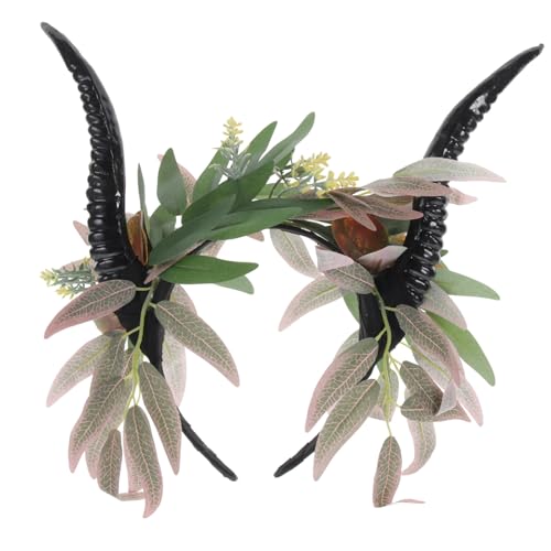 Healvian 3 Stück Halloween Stirnband mit Schwarzen Antilopenhörnern Komfortabler Kopfschmuck für Damen Wiederverwendbar für Kostüm Party Karneval Cosplay und Fasching von Healvian