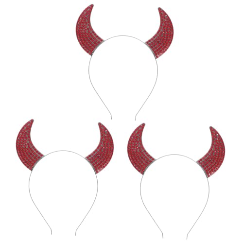 Healvian 3 Stück Halloween Teufelshorn Haarreif Schwarzer Teufel Kopfschmuck für Karneval und Cosplay Attraktives Stirnband mit Strass für Halloween Partys und Maskeraden Healvian 3 Stück Halloween Teufelshorn Haarreif Schwarzer Teufel Kopfschmuck für Karneval und Cosplay Attraktives Stirnband mit Strass für Halloween Partys und Maskeraden von Healvian