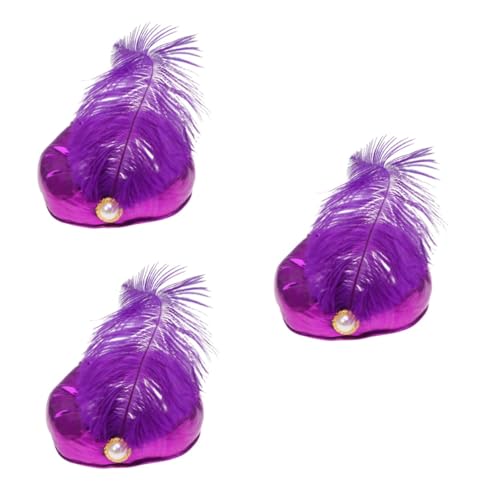 Healvian 3 Stück Indischer Prinzenhut mit Federn Violette Arabische Kopfbedeckung für Jungen Langlebiges Material Komfortabel für Halloween und Cosplay Partys von Healvian