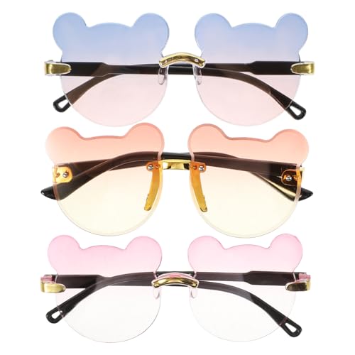 Healvian 3 Stück Lustige Brille Party Led Tragen Begeisterte Geformt Alter Der Jungen Und Mädchen Jungs in Bärenform Uv Bärenbrille Bärensonnenbrille Cool Stk von Healvian