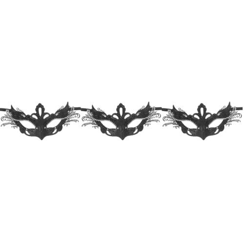 Healvian 3 Stück Maske für Frauen Schwarze Butterfly Maske für Karneval Halloween und Partys Hochwertige Fotorequisite mit Feinem Design und Stabilen Materialien für Festliche Anlässe von Healvian
