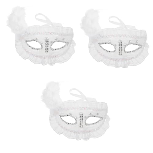 Healvian 3 Stück Maske für Karneval Halloween Venezianische Halbmaske mit Spitze Perlen und für Kostümpartys Cosplay und Festliche Anlässe Healvian 3 Stück Maske für Karneval Halloween Venezianische Halbmaske mit Spitze Perlen und für Kostümpartys Cosplay und Festliche Anlässe von Healvian