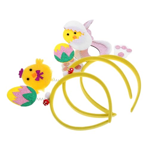 Healvian 3 Stück Ostern Haarreif mit Hasenohren und Bunten Eier designs Leichtes Langlebiges Stirnband für Frauen und Mädchen Komfortabel für Osterfeiern und Festliche Partys von Healvian