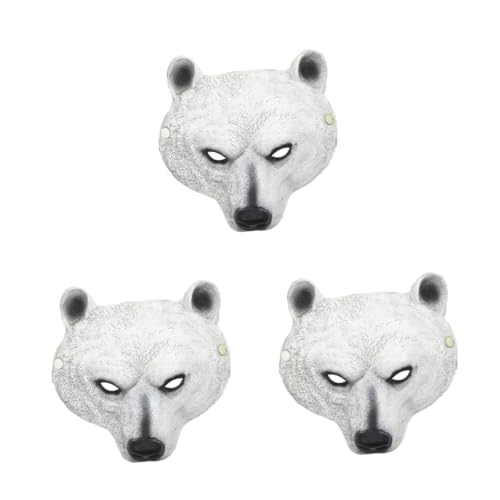 Healvian 3 Stück Realistische Polar Bear PU Tiermaske für Erwachsene Komfortable Halloween Maske für Karneval Cosplay und Kostümpartys Elastischer Sitz Atmungsaktiv und Langlebig Healvian 3 Stück Realistische Polar Bear PU Tiermaske für Erwachsene Komfortable Halloween Maske für Karneval Cosplay und Kostümpartys Elastischer Sitz Atmungsaktiv und Langlebig von Healvian