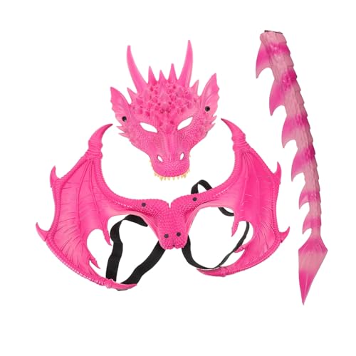 Healvian 3 Stück Teiliges Drachen Kostümset Halloween Dinosaurier Cosplay Zubehör mit Langlebigen Flügeln und Maske Leichtes Design für Rollenspiele und Festivitäten von Healvian