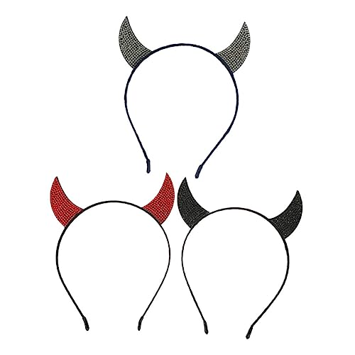 Healvian 3 Stück Teiliges Halloween Teufelshorn Stirnband Haarreifen in Schwarz Rot Weiß für Halloween Party Cosplay Karneval und Kostümzubehör Healvian 3 Stück Teiliges Halloween Teufelshorn Stirnband Haarreifen in Schwarz Rot Weiß für Halloween Party Cosplay Karneval und Kostümzubehör von Healvian
