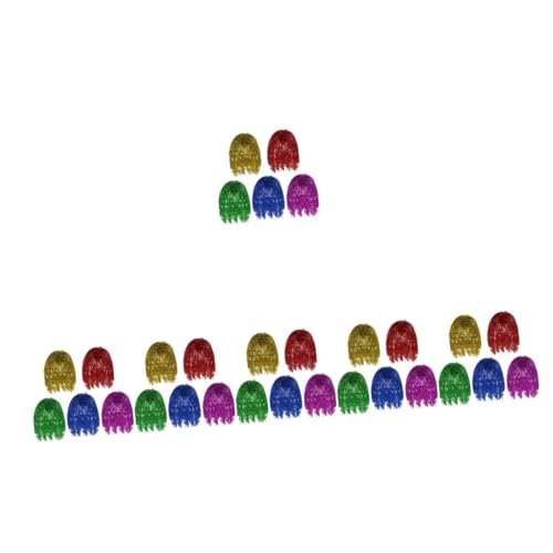 Healvian 30 Stck. Teiliges Bunte Cosplay Perücken mit Lametta Lustige Haarteile für Kostümpartys Unisex Haarschmuck für Männer und Frauen Halloween und Maskerade Healvian 30 Stck. Teiliges Bunte Cosplay Perücken mit Lametta Lustige Haarteile für Kostümpartys Unisex Haarschmuck für Männer und Frauen Halloween und Maskerade von Healvian